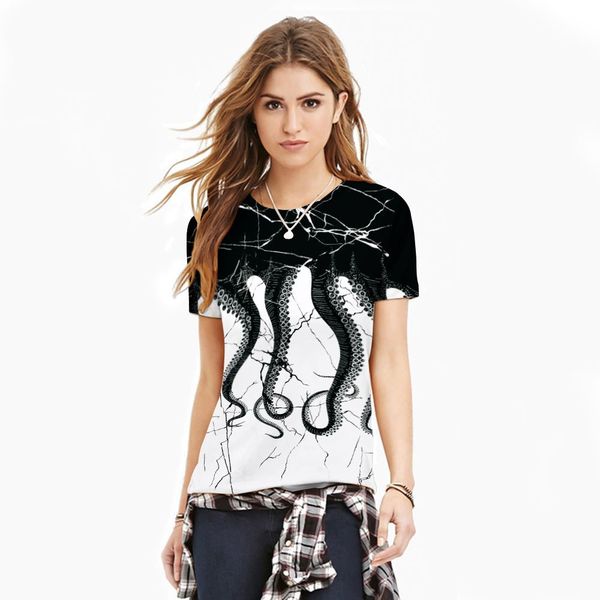 

summer women t-shirt black white ocs 3d print clothing short sleeve tee running shirts quick dry blouse slim sweatshirt, Black;blue