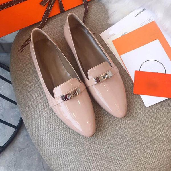 

ballet flats shoes luxury designer shoes soft genuine leather sole pointed toe size 34-41 model yg01, Black