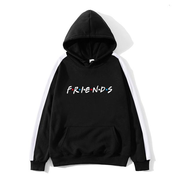 

friends harajuku women's men's and patchwork hoodie pullover cool letter elegent sports sweatshirt white black casual hoo