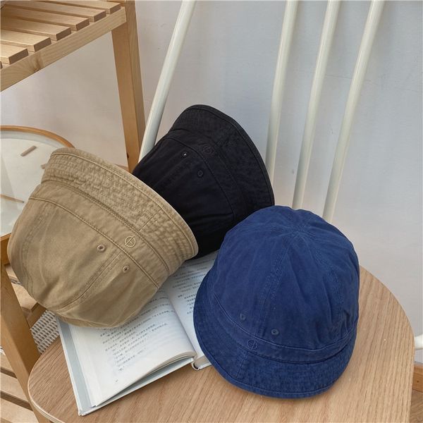 

mpmkt female all-match small edge basin street trendsetter water wash cloth made old bucket women's full match small side basin old tub, Blue;gray