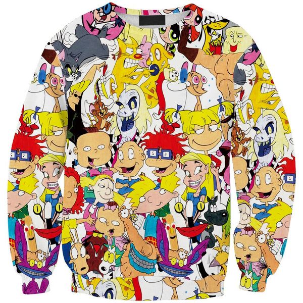 

funny classic 90s cartoon anime sweatshirt 3d print clothing women men unisxe funny sweatshirt casual outerwear pullovers k355, Black