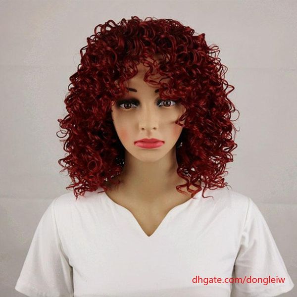 Medium Length Explosive Short Curly Hair Heat Resistant Fashion