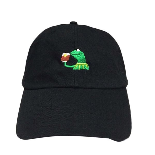 

kermit  of my business unstructured dad hat cap frog tea lebron james new casquette kenye west ye bear dad cap big daddy hat, Blue;gray