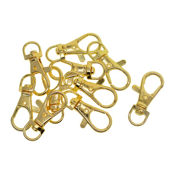 

pack 10 gold plated metal swivel clasps snap-on keychain ring hook clip for keys, jewelry, pendant, charms, diy findings, Blue;slivery