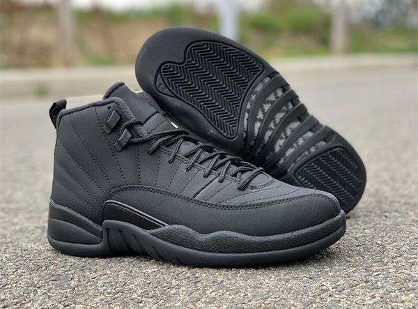 

12s winterized black black anthracite fashion sneakers new brand xii luxury real carbon fiber designer trainers with original box