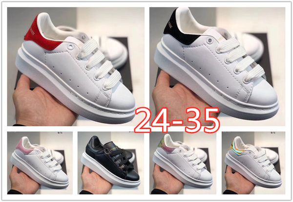 

new style kid casual shoes fashion gold pink blue platform white sneaker trainers gift shoe drop ship size 24-35 with box, Black
