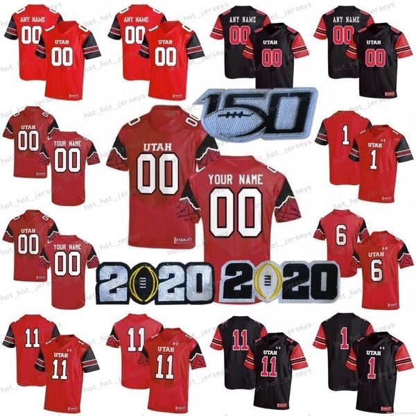

150th 2020 ncaa utah utes jerseys mens jason shelley jersey brant kuithe cole fotheringham matt gay red college football jerseys custom stit, Black