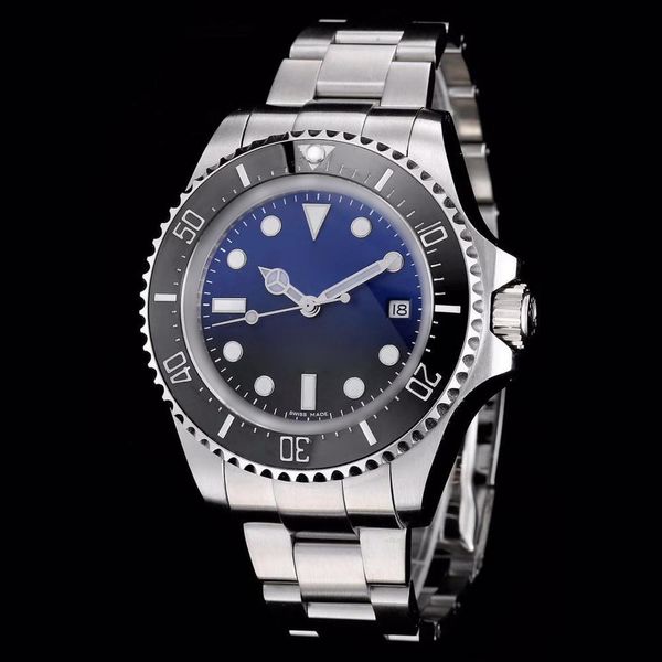

2019 mens watches sea series m126660 44mm blue black two-color dial ceramic bezel automatic mechanical men's watch ing, Slivery;brown