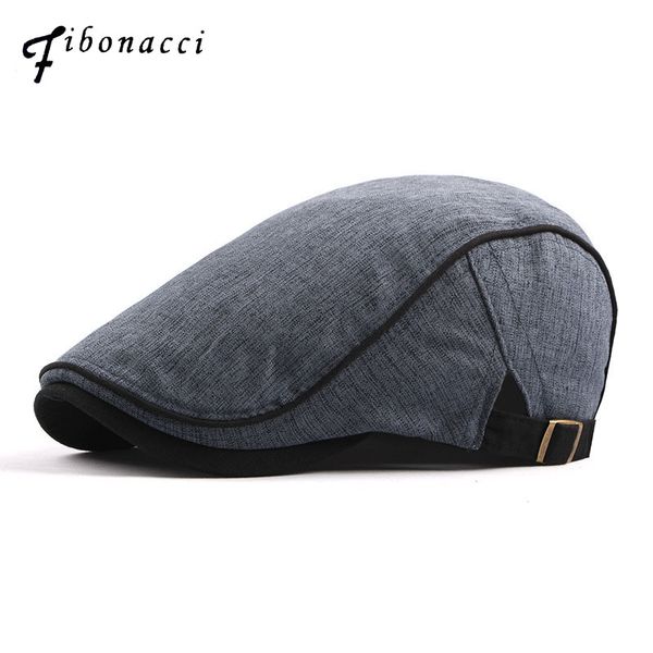 

fibonacci brand flat newspaper cap for men women flatcap spring summer beret hat british warm vintage french caps and cabbie hat, Blue;gray