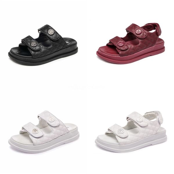 

summer 2020 new large size fashion new trendy womens flat sandals#754, Black