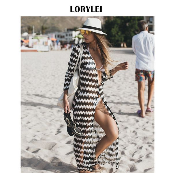 Acheter Boho Star Maxi Dress 2019 Femmes à Manches Longues Col En V Noir Blanc Chic Robe Laides élégant Plage Hippie Robe Longue De 8001 Du