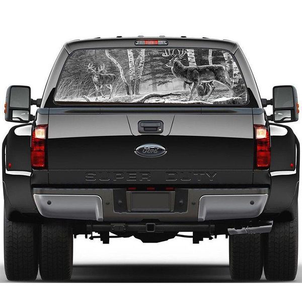 

forest hunting deer pickup truck rear window decal suv car sticker
