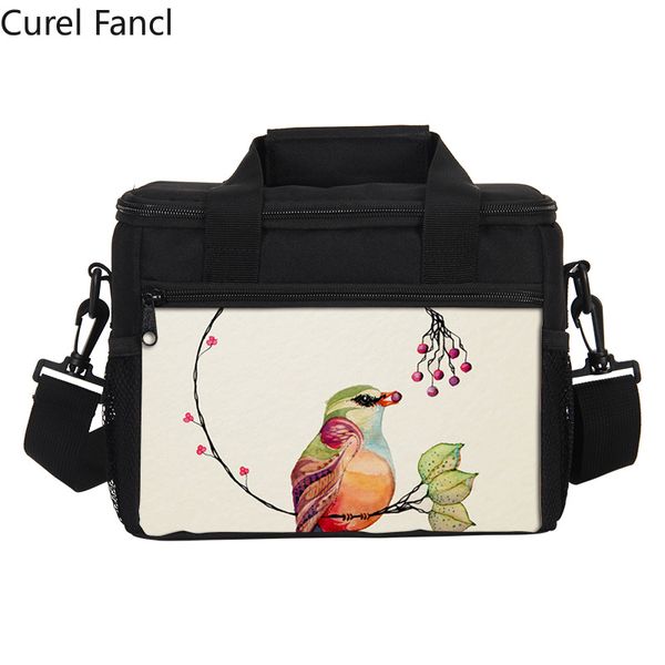

2019 pretty birds lunch bags women 7l portable insulated cooler bag thermal lunch box girls storage container picnic bag