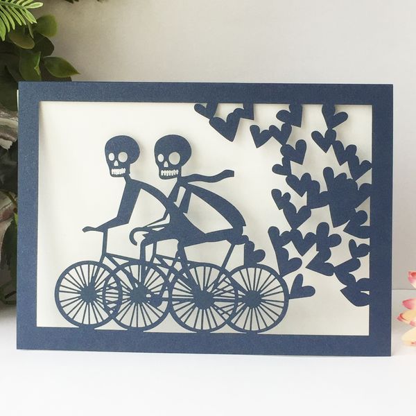 Hollow Laser Cut Halloween Wedding Invitation Card Envelop April