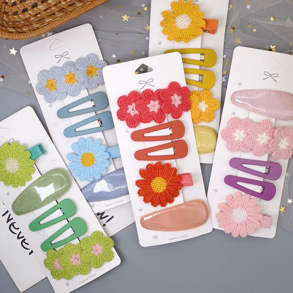 

5pcs/lot korean fashion women flower hair clips wild water drop hair pins candy color girls accessories, Slivery;white