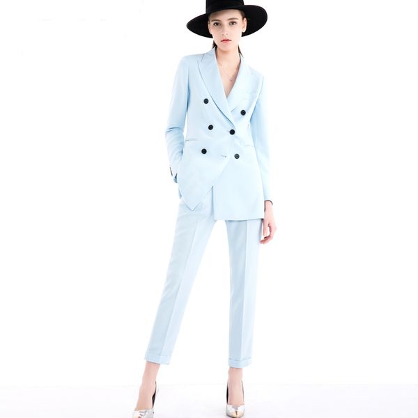 

fashion elegant work business pants suits for women single breasted blazer jacket and shorts two-piece set female office uniform, White;black