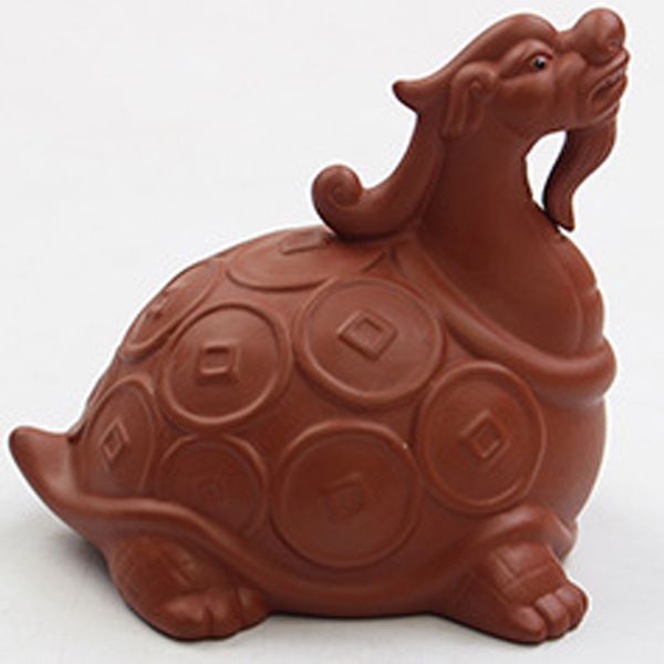 

woy purple clay tea pets dragon turtle hand kung fu tea set decoration