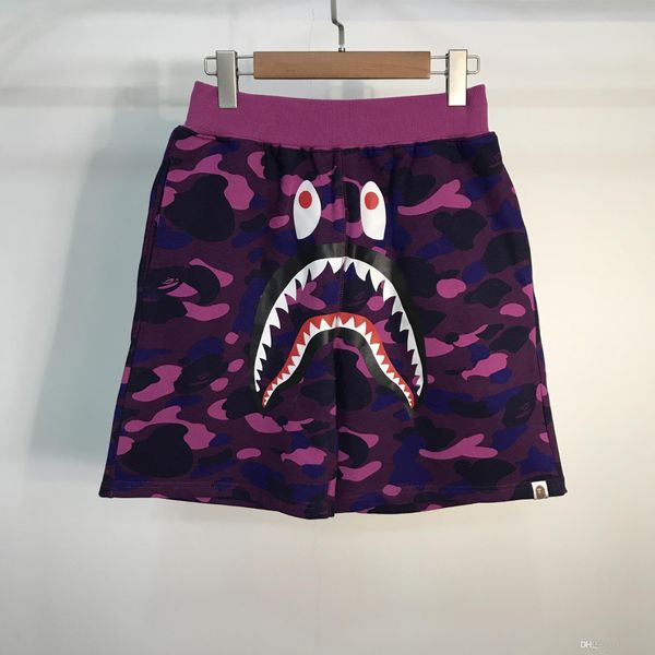 

lover's shark camo shorts lover cotton camo hip hop shorts men women casual camouflage beach shorts, Black