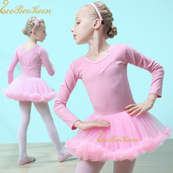 

ballet leotard ballet dress dance costume gymnastics leotard long/short sleeve pink/purple lace for girl tutu dance wear, Black;red