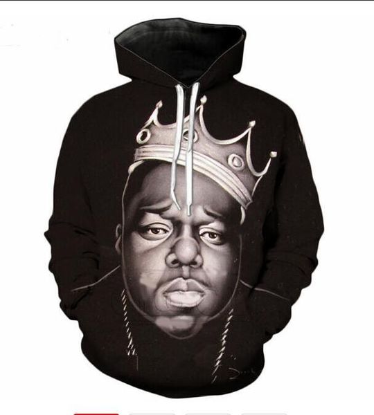 

new fashion cool sweatshirt hoodies 3d print mens womens casual biggie smalls style streetwear clothes xlr0117, Black