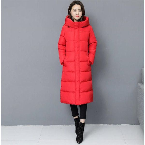 

women's down & parkas timis li winter coat jacket hooded long sleeve solid color cotton-padded warm loose puffer women, Black
