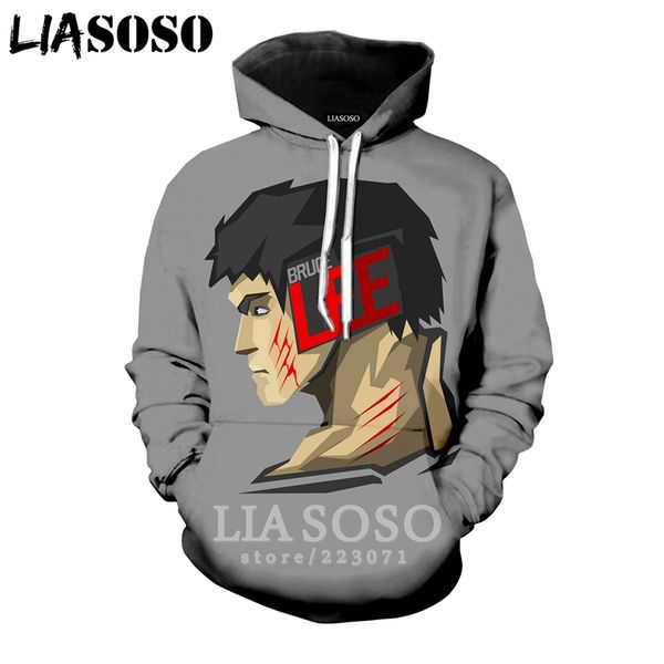 

bruce 3d print hoodies fashion men harajuku funny sweatshirts streetwear hip hop quality plus size autumn winter clothes, Black
