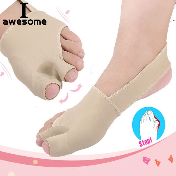 

elastic silicone gel insoles orthopedic insole foot relieve toe correction device soles foot care toe valgus half pads men women, Black