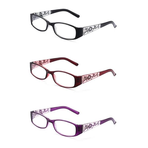

3pcs/set spring hinge square women reading glasses vintage magnifier presbyopic diopter, White;black