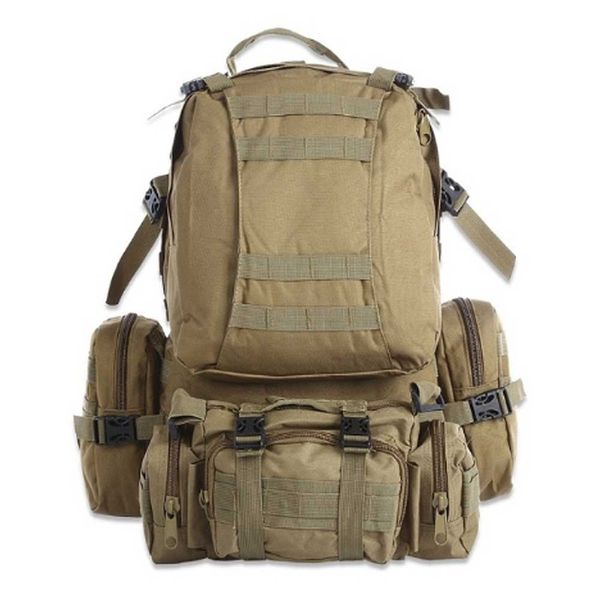 

50l tactical backpack men waterproof 4 in 1 molle bag rucksack sports bags for outdoor climbing hiking camping travel