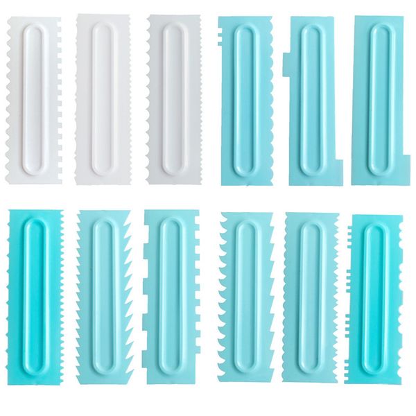 

3pcs/set cake decorating comb cake scraper smoother cream decorating pastry icing comb fondant spatulas baking pastry tools