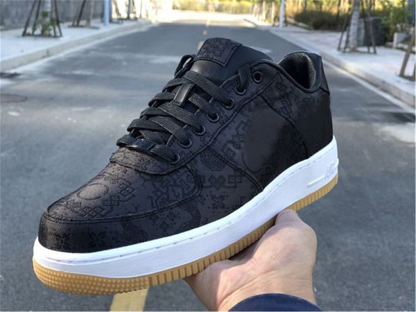 

2019 authentic fragment x clot x 3986airforce prm 1 running shoes men black university red white blue sneakers cz3986-001 with original box