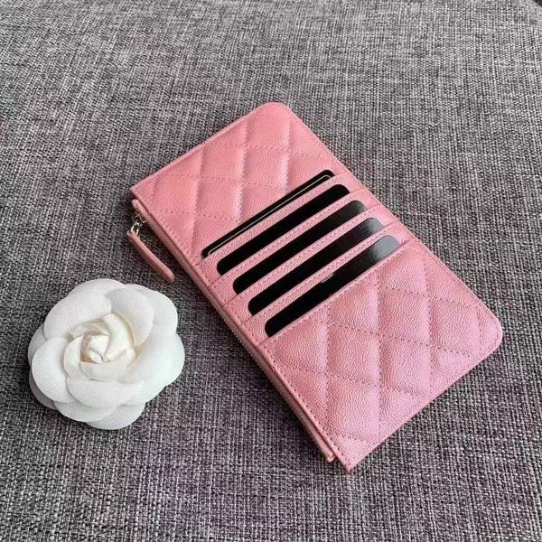 

selling lady credit card bag brand-name designer leather wallet zipper compartment utility multi-function can put iphone mobile phone, Red;black