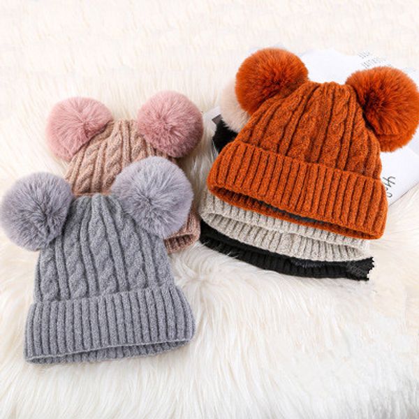 

winter ball hat new hair warm head velvet double plus wool women hat men and cute knitted tide eea580 btwan, White;black