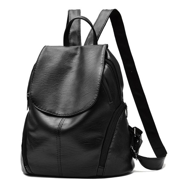 

2020 new backpack korean version large capacity schoolbag simple pu mommy bag