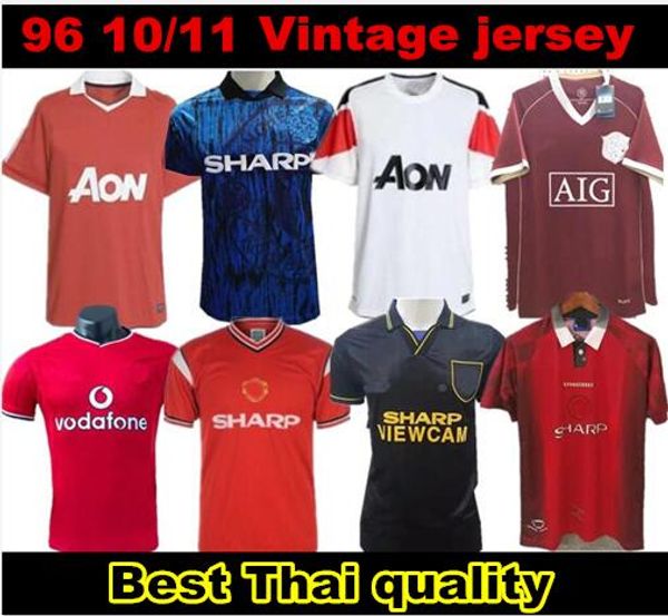 

retro version 10/11 02 united centenary 100 cantona soccer jersey v.nistelrooy football giggs scholes bekham ronaldo 98 99 manchester 2008, Black;yellow