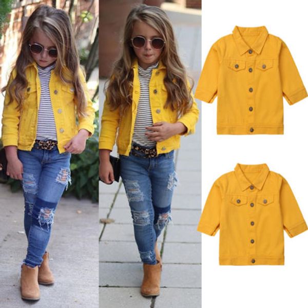 girls yellow denim jacket