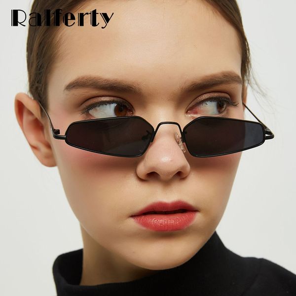 

ralferty 2019 sunglasses women small frame irregular narrow sun glasses black female shades retro eyewear lunette femme w813047, White;black