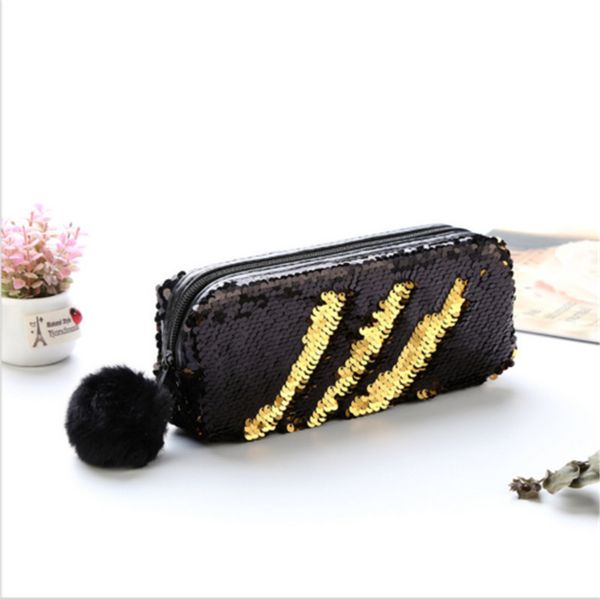 

new women bag lovely mermaid sequin glitter cosmetic bag for lady pencil box coin purse makeup case popular