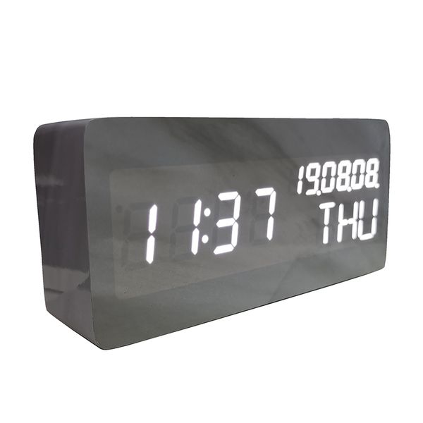 

creative led electronic alarm clock marble single side alarm clock digital explosion wooden alarm clock other clocks accessories