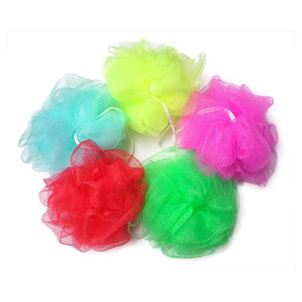 Wholesale-5X Badeschwamm Mesh Ball Scrunchie Body Wash Scourer Peeling Puff Dusche