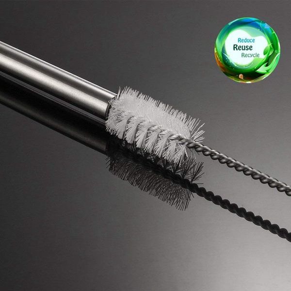 

stainless steel straw reusable 7-piece set, bombilla straw cleaning brush for smoothies, milkshakes and coffee
