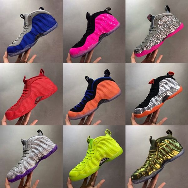 

2020 new penny hardaway foam one pro bright crimson volt mens basketball shoes fuchsia grey pink cement spray vandalized sports sneakers