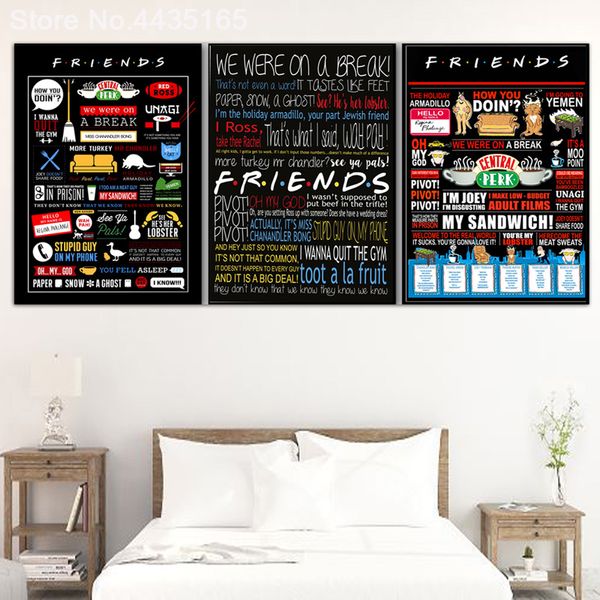 2019 Friends Poster Tv Show Classic Quote Posters And Prints Wall Art Picture For Living Room Decoration Canvas Painting Home Decor From Shutie