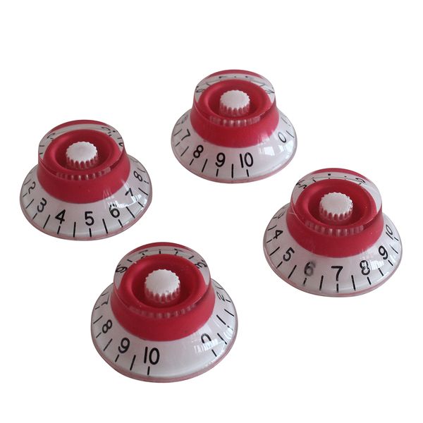 

4шт speed ​​dial knobs для gibson epiphone стиль электрогитары красный / белый