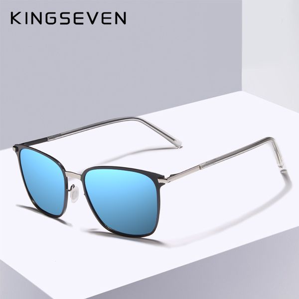 

kingseven дизайн бренда нержавеющая рама солнцезащитные очки мужчины поляризованные линзы солнцезащитные очки uv400 мужчины вождения солнцез, White;black