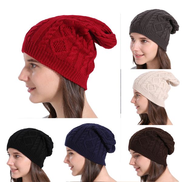 

женщины багги теплая зима вскользь wool knit beanie лыжные шапки шляпы m0804, Blue;gray