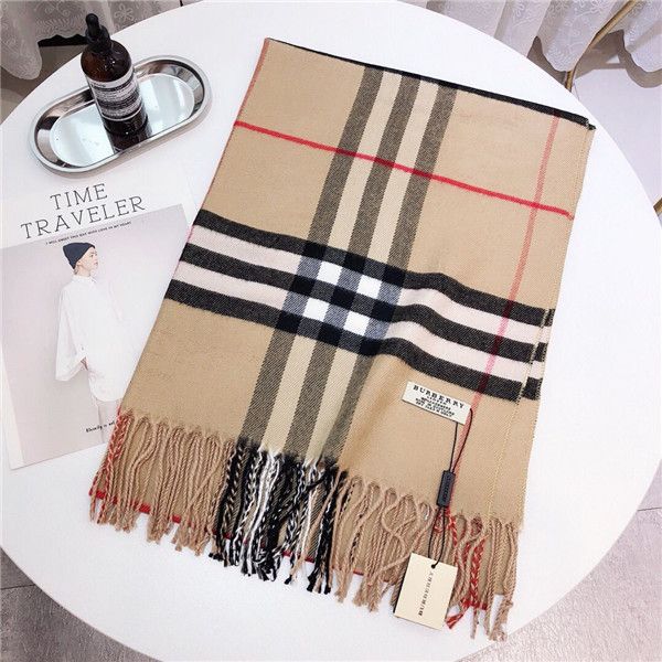 

classical fringes printing scarves soft silk letter printing scarf shawl b6 burberry b men women shawls 180*70cm scarves, Blue;gray