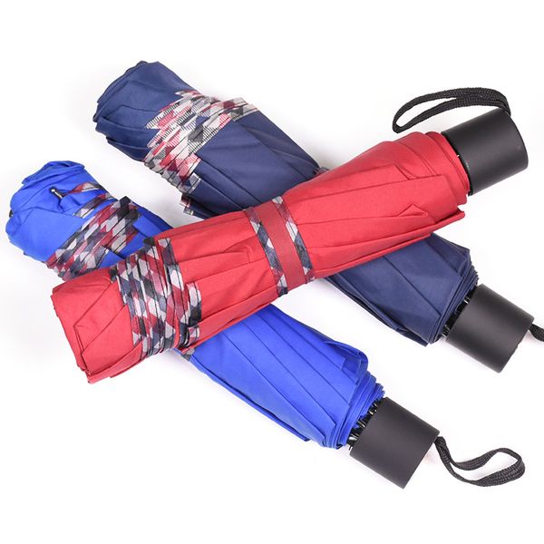 

umbrella three folding business anti-wind ten bone enlarged umbrella for male and female