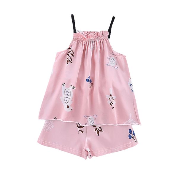 

baby kids pajamas sets girls clothes new pineapple pattern sling outfits blouse +shorts sleepwear 2pcs cute set, Blue;red