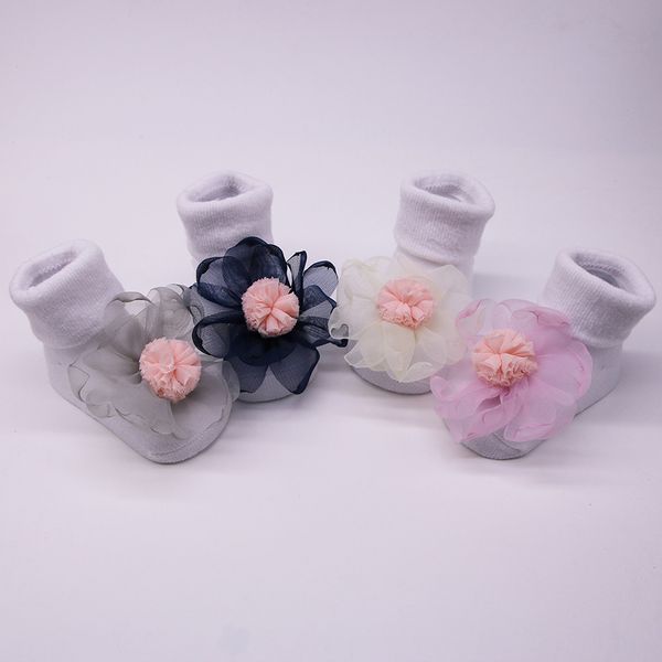 

chamsgend newborn cotton infant anti-slip socks baby socks +1pc hair belt toddler girls anti-slip applique 19june13, Pink;yellow